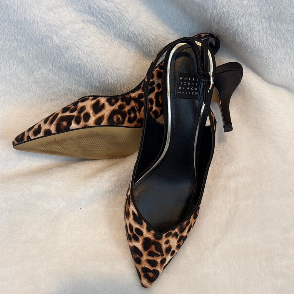 White House Black Market Leopard Print Heels